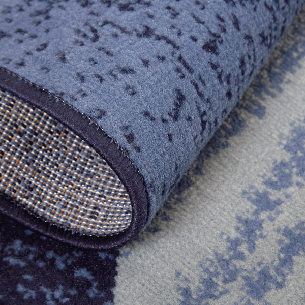 Winston Porter Cedric Performance Navy Blue Rug & Reviews Wayfair